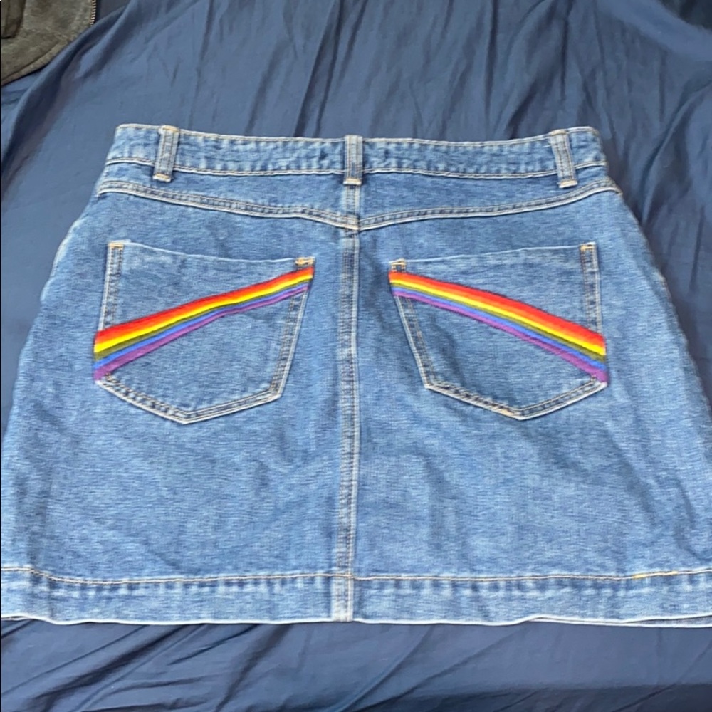 pride jean rainbow 🌈 skirt 8$ final price